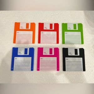 Floppy Disk Coasters - 6 Pack Set